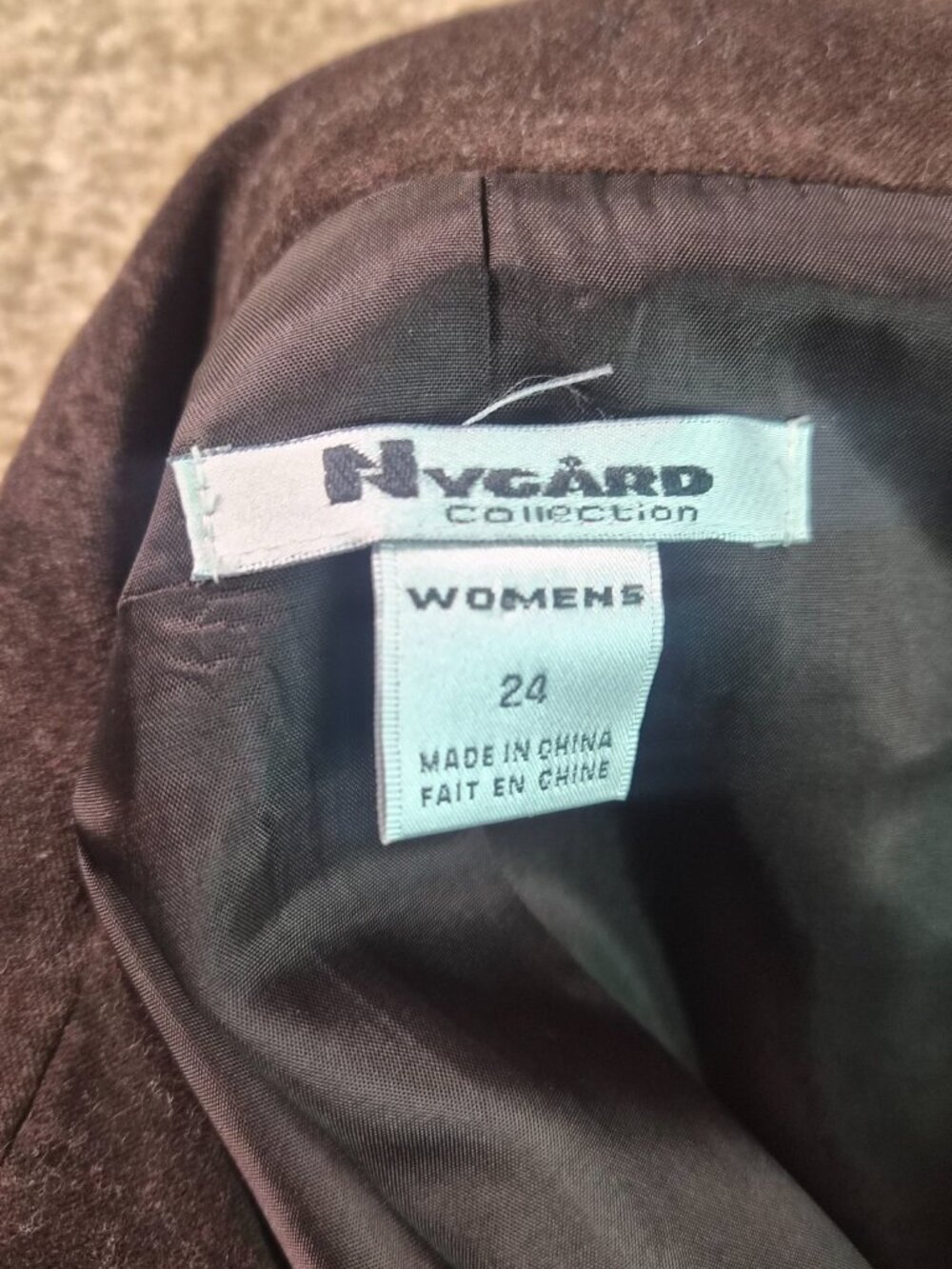 Nygard Collection Brown Embroidered Velvet Johnny Jacket Blazer Floral Trim 24 - Picture 6 of 11